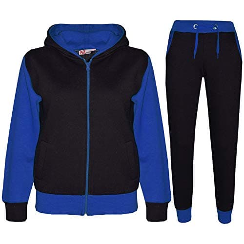 Image of A2Z 4 Kids Girls Boys Tracksuit Plain Camouflage Contrast Fleece - T.S Plain 101 Royal 7-8