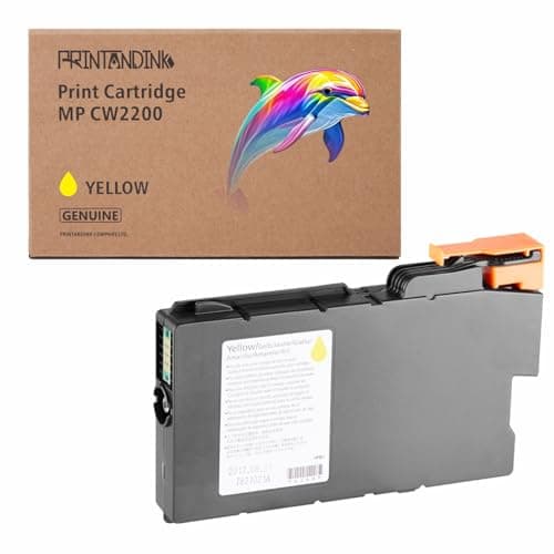 Image of PRINTANDINK CW2200 100ML Yellow 841638 Ink Cartridges Compatible for Ricoh MP CW2200 CW2201 CW1200 CW1201 IM CW2200 1200 OEM Ink