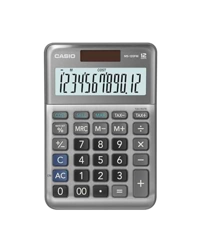 Image of CASIO MS-120FM Desk Calculator 12-Digit, Metal Front, Tax, Cost/Sell/Margin
