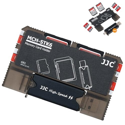Image of Compact Slim SD MSD TF Card Holder Case with Memory Card Reader USB 3.0, Storage for 2 SD SDHC SDXC + 4 Micro SD MicroSDHC MicroSDXC Cards, Portable Carrying TF SD Card Case -Memory Card Not Included