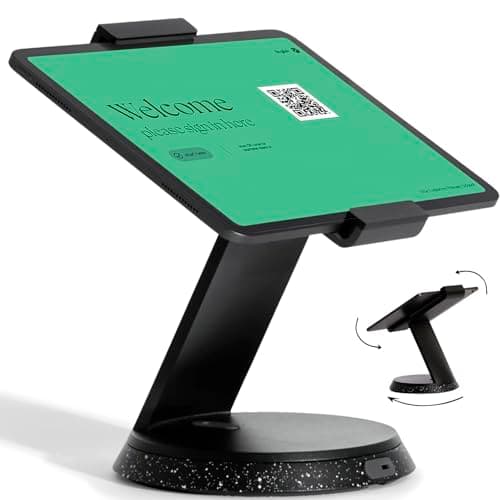 Image of Bouncepad Eddy Tablet Stand & iPad POS Stand | iPad Lockable Stand | Compatible With Most 7" - 13" Tablets | Strong Die-Cast Aluminium Tablet Stand For Desk | Black