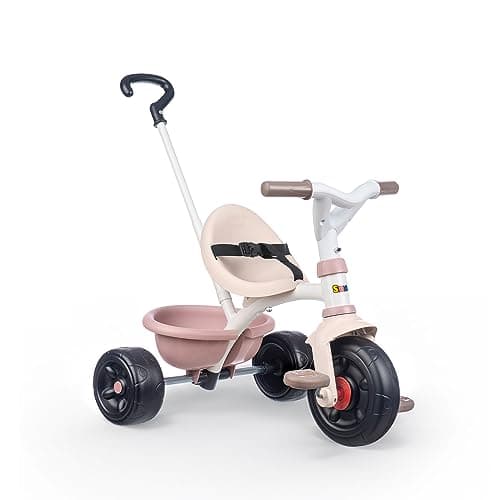 Image of Smoby - Be Fun Pink Tricycle - Adjustable Parental Cane Up to 95 Cms and Removable - Safety Belt - From 15 Months - Made in Spain