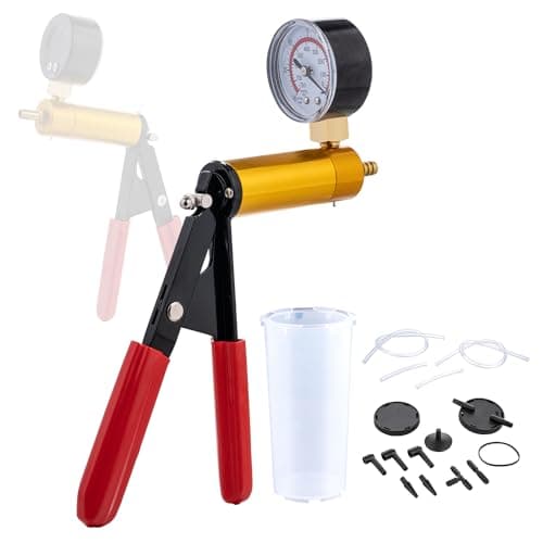 Image of KATSU Brake Bleeding Kit Hand Held Vacuum Pump Tester Set Fluid Bleeder Tool with Vacuum Gauge and Adapters for Automotive Car Motorbike Motorcycle 450820