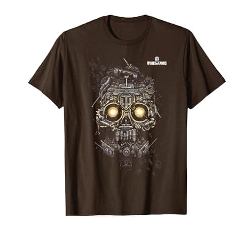 Image of World of Tanks Halloween Tank Skull T-Shirt, Men, Brown, Large