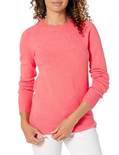 Image of Amazon Essentials Women's Classic-Fit Soft Touch Long-Sleeve Crewneck Sweater, Coral Pink, Medium