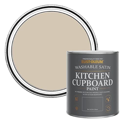 Image of Rust-Oleum Light Brown Scrubbable Kitchen Cupboard Paint in Satin Finish - Butterscotch 750ml