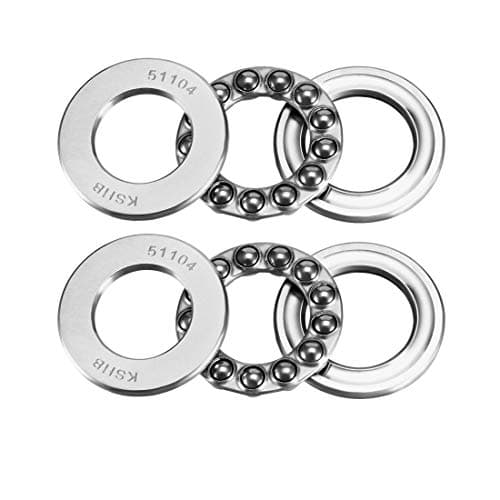 Image of sourcing map 51104 Thrust Ball Bearings 20mm x 35mm x 10mm Chrome Steel ABEC3 Single Row Roller 2pcs
