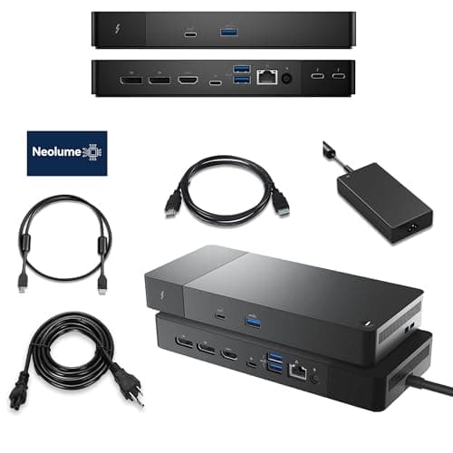 Image of Dell Docking Station WD22TB4 180W Bundle Thunderbolt 4 Dell Performance Dock Station WD22TB4 with 240W Power Adapter + Neolume HDMI & DisplayPort Cable