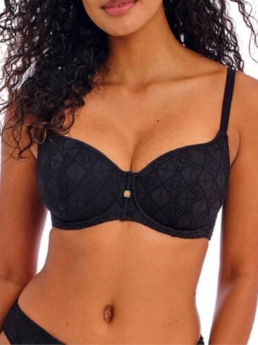 Image of Freya Women's Nomad Nights Underwire Sweetheart Bikini Top, Black, 36HH US