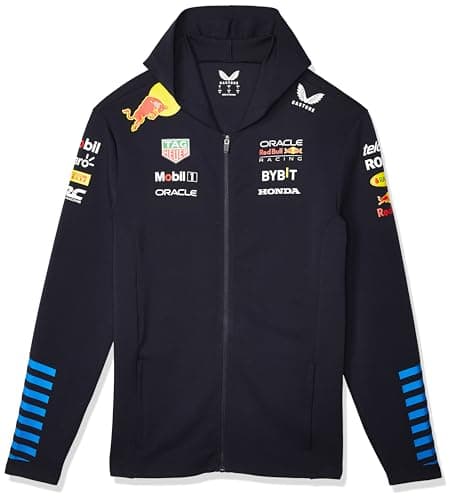 Image of Castore Red Bull Racing Formula One Team - Official 2024 Formula 1 Merchandise - Replica Team Full Zip Sweatshirt Hoody - Night Sky - Unisex (UK, Alpha, XXL, Regular, Regular, Night Sky)