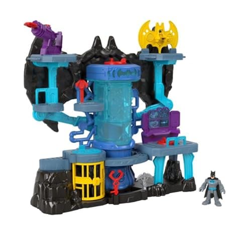 Image of Fisher-Price Imaginext DC Super Friends Batman Toy Bat-Tech Batcave Playset with Lights & Sounds for Pretend Play Kids Ages 3+ Years, HGN70
