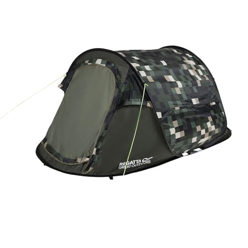 Image of Regatta Malawi Pixelated 2 Person Pop-Up Tent (One Size) (Multicoloured)