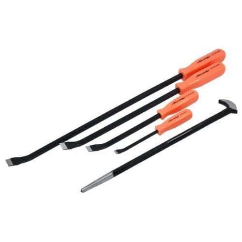 Image of neilsen CT0239 Pry Set with Orange Handles Includes Roll Head Bar - Black (5-Piece) by Neilsen