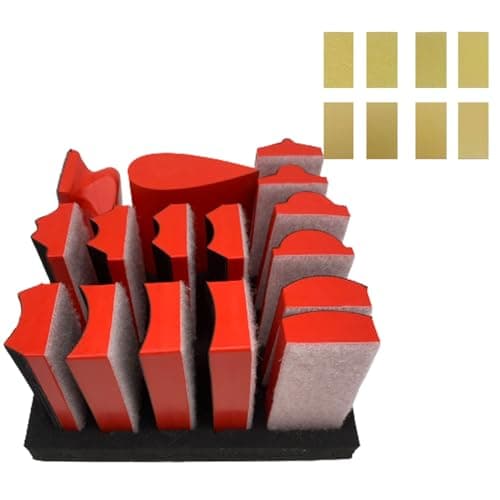 Image of VOLSIVE 16pcs Hook and Loop Sanding Block Kit with 40pcs Sandpaper Sheets,Interchangeable Assorted Contoured Profile Sanding Pad Tools Set,Hand Sand Chassis for Wood Furniture,Auto Paint and DIY
