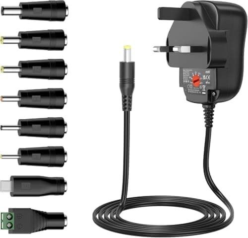 Image of Zodazoqa 12W Universal Power Adapter,AC Adapters DC Power Supply Multi Voltage 3V 4.5V 5V 6V 7.5V 9V 12V 1A With 8 Tips For Electronic Devices LED Strip Lights CCTV Camera TV-Box Speakers Router