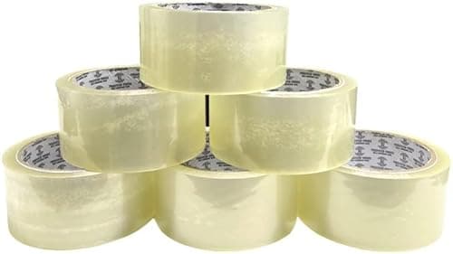 Image of BARGAIN FACTORY - Clear Packing Tape,(48mm X 66m)- Self Adhesive - High-Strength - Secure Sticky Tape for Parcel Boxes, Moving Boxes, Large Postal Bags for long term storage (Pack of 6)