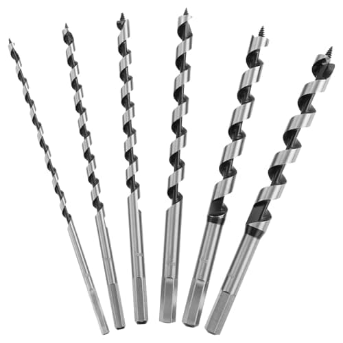 Image of Anhoer 6Pcs Wood Auger Drill Bits 230mm Hexagonal Auger Hex Shank Straight Drill Bits 6mm 8mm 10mm 12mm 14mm 16mm Hex Shank Ship Long Drill Bit For Soft & Hard Wood Plastic Drywall
