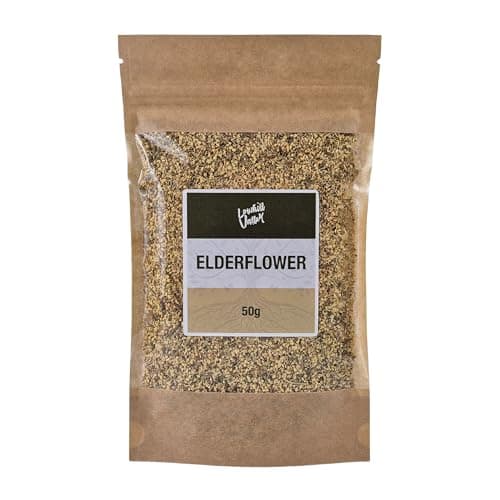 Image of Lowhill Valley Elderflower – Whole Dried Sambucus Nigra Flowers for Immune & Respiratory Support, Skin Care - Delicate Floral Aroma - 100% Natural Loose Herbal Tea - 50g