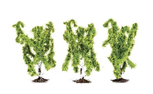 Image of Hornby R7205 Birch Trees - 3x Pieces for Model Railway OO Gauge, Model Train Accessories for Adding Scenery, Dioramas, Woodland, Buildings and More, Model Making Kits - 1:76 Scale Model Accessory