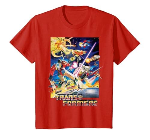 Image of Transformers The Movie G1 1986 T-Shirt, Youth, Red, Large