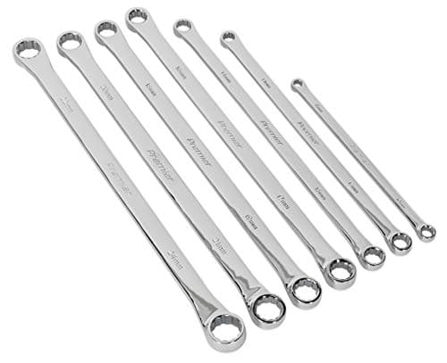Image of Sealey Premier Walldrive Extra Long Ring Spanner Set 7pc Polished - 8mm-24mm