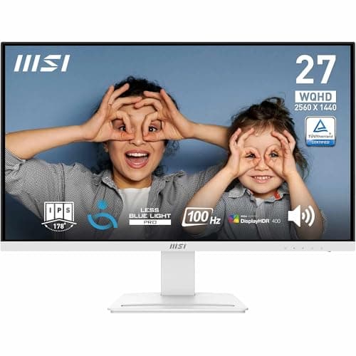 Image of MSI PRO MP273QW E2 27 Inch WQHD Office Monitor - 2560 x 1440 IPS Panel, 100 Hz, Eye-Friendly Screen, Built-in Speakers, Tilt-Adjustable - HDMI 2.0b, DP (1.2a)