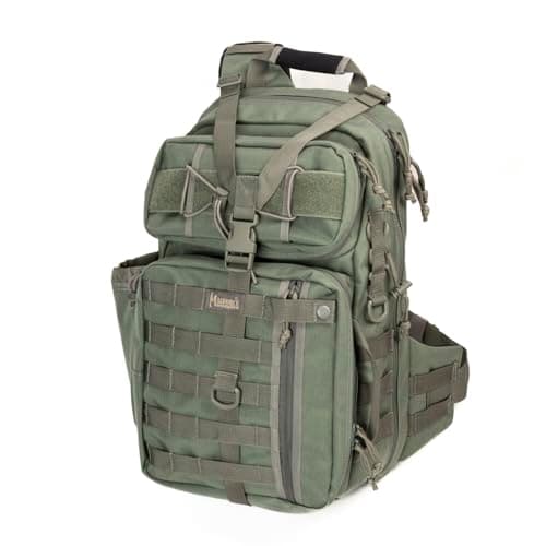 Image of Magforce Tactical Sling Bag - Shoulder Backpack for Travel, Molle Compatible, Lightweight Nylon, Large Capacity, Multiple Compartments with Strap, Leaves, 29 l