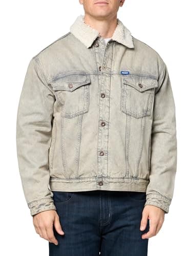 Image of HUGO Men's Sherpa Lining Jean Jacket, Steel Grey, XXL