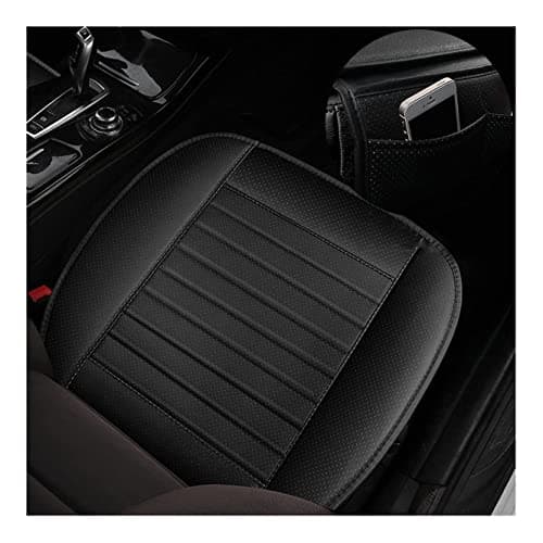 Image of CGEAMDY Universal Leather Car Seat Cover, Front Car Seat Cushion, Car Seat Cushions, Seat Protection, Anti-Slip, Soft, Breathable Bamboo Charcoal (Black)