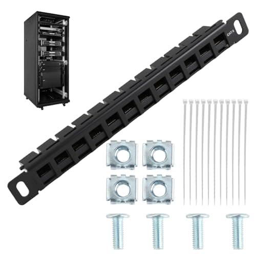 Image of Cat6 Patch Panel 12 Port 0.5U CAT6 Network Patch Panel Modular Panel with Keystone Coupler Gigabit 10G Ethernet fits 10-inch Server Rack Cabinet,Pro Network Mini Patch Pane