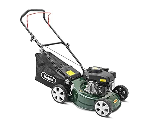 Image of Webb WER410HP 16"/41cm Push Rotary Petrol Lawnmower, 132cc 4-Stroke Engine, 7 Cutting Heights, 45L Collection Bag - 3 Year Guarantee