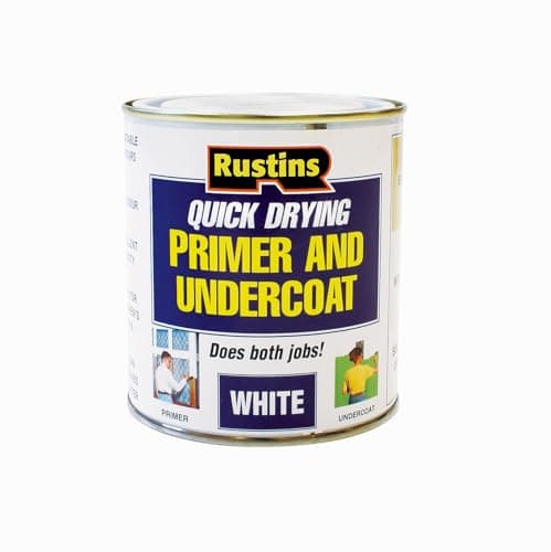 Image of RUSTINS WHPU500 500ml Quick Dry Primer Undercoat - Fast-Drying Paint Base for Smooth Coverage; Easy-to-Use Interior & Exterior Prep Coat for Walls, Woodwork & DIY Home Decorating