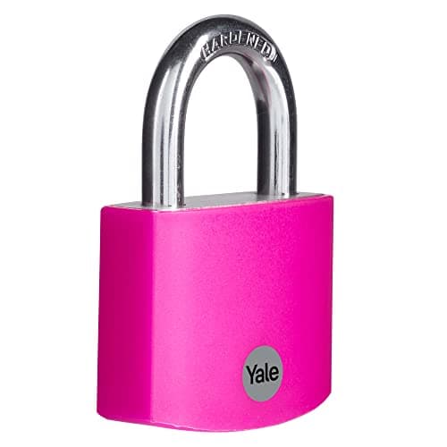 Image of Yale - YE3B/50/126/1/P Standard Security 50mm Aluminium Padlock - Pink - Open Hardened Steel shackle - 3 keys