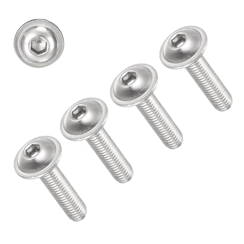 Image of TERF® M8 X 60mm Flange Hex Socket Cap Button Head Machine Screws Stainless Steel A2 (304) Machine Screw M8 (8mm) X 60mm Allen Key Hexagonal Flange Socket Bolts - Pack of 4
