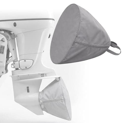 Image of HWIMARINE Boat Motor Propeller Cover, 15-1/2" OD Heavy Duty Marine Propeller Protective Bag, Waterproof & Dustproof, UV Resistant, Fits 12"-15" Propellers, Outboard Motor Prop Guard Cover (Grey)