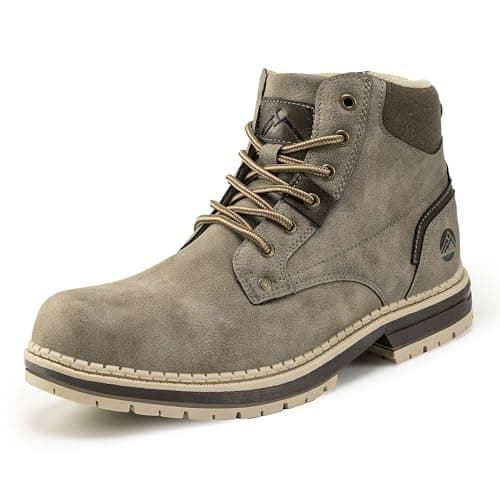 Image of CC-Los Men's Hiking Boots Casual Chukka Boots Water-Resistant Work Ankle Boots for Men Grey Size 9-9.5