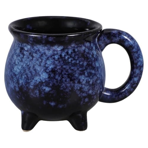 Image of Healifty Halloween Witch Cauldron Mug: 375ml/12.7oz Ceramic Mug Glazing for Coffee Tea - Dishwasher Safe Drinking Cup for Halloween - Novelty Drinkware Mini Soup Bowl