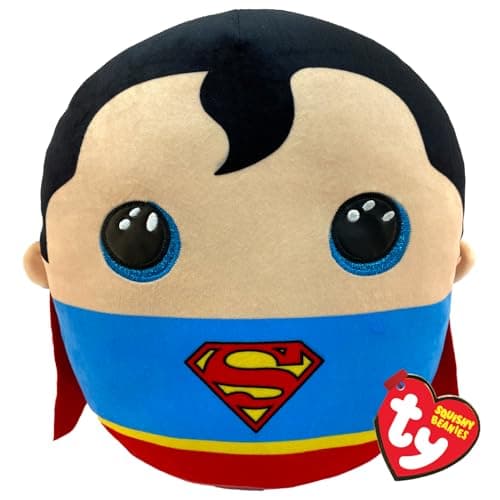 Image of TY Superman Squishy Beanie - 10" Soft Plush Toy | Cuddly Collectible for Kids & Babies | Stuffed Teddy Plushies | DC Comics