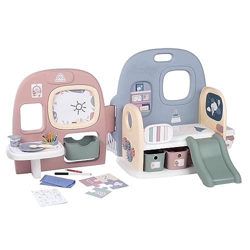 Image of Smoby BABY CHILD CARE CENTRE 27-Piece playset, 360 degree play - Includes NURSERY, PLAY SCHOOL, BATHROOM AND PLAYPEN - Many accessories - Perfect for Kids and Toddlers for interactive Doll role play