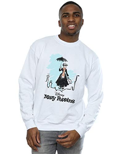 Image of Disney Men's Mary Poppins Rooftop Landing Colour Sweatshirt White XXX-Large