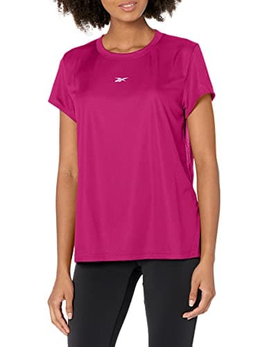 Image of Reebok Women's Workout Ready Tee T-Shirt, Semi Proud Pink/Small White Logo, Medium