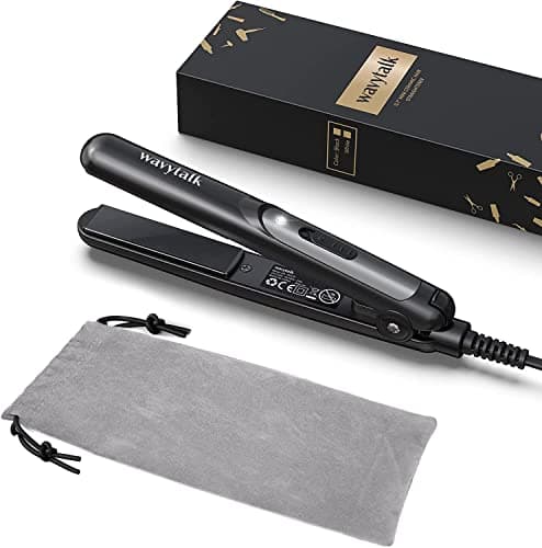 Image of Wavytalk Mini Hair Straighteners, Ceramic Mini Hair Straightener for Short Hair, Curls Bangs, Travel Straighteners Dual Voltage Black.