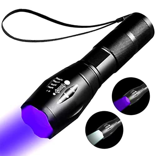 Image of YZYOE Rechargeable Black Light UV Flashlights,Black Light Flashlight Mini, LED UV Torch 2 in 1 Blacklight and White Lights ,2 Modes.