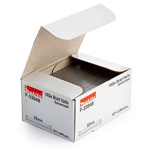 Image of Makita F-33948 16 Gauge 32mm Galvanised Brad Nails (2,000 Pack) - 16Ga Straight Finish Nails for DBN600, DBN601 & AF601 Nailers - Smooth Shank, Second Fix