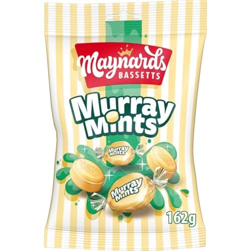 Image of Maynards Bassetts Murray Mints Sweets Bag, Creamy Mint Flavour, 162 g Sharing Pack (Pack of 1)