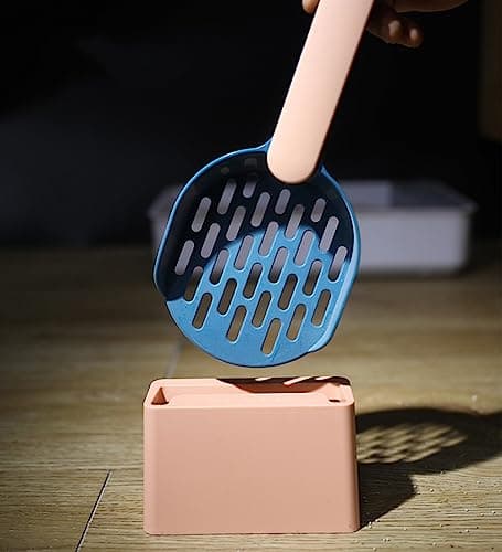 Image of croselyu Pet Cat Litter Scoop Filter Cat Litter Cat Poop Cleaning Tool High-grade ABS Plastic Cat Litter Scoop Is Durable and Easy To Clean, 1 Pce (Pink)