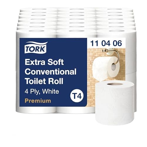 Image of Tork Extra Soft Conventional Toilet Paper Roll White T4, Premium, 4-ply, 42 x 150 Sheets, 110406