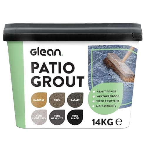 Image of GLEAN Patio Grout | PURE GRAPHITE | 15kg - 20m² Coverage | Jointing Compound | Brush In Patio Grout For Paving Patios & Block Paving | Self Setting All Weather Application | Ready Mixed