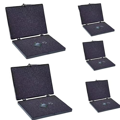 Image of 5 Pack ESD Safe IC Storage Boxes, Anti-static Foam Chip Organizers for BGA, SMD, Electronic Components (92x120x18mm/Full Black)