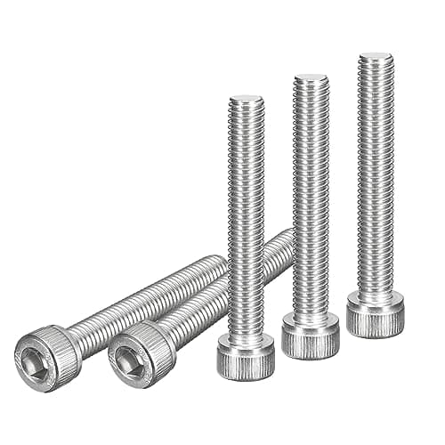 Image of DTGN M8x55mm Socket Head Cap Screws Bolts, 5Pcs 304 Stainless Steel 18-8, Metric Machine Hex Socket Screw, Hex Drive, Bright Finish, UNC Coarse Thread Fully Threaded